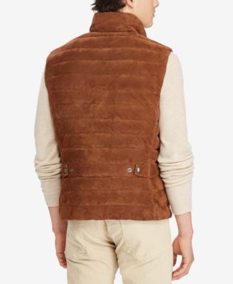 Polo Ralph Lauren Men's Quilted Suede Down Vest