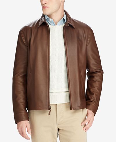 Polo Ralph Lauren Men&#39;s Leather Jacket - Coats & Jackets - Men - Macy&#39;s