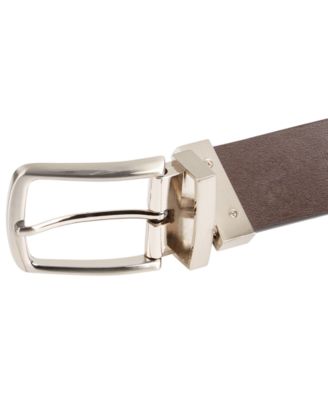Perry Ellis Perry Ellis Mens Burnished Edge Belt, Brown, 36