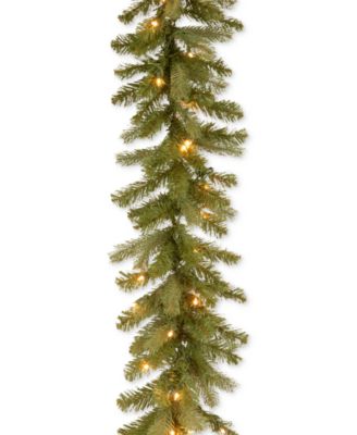 National Tree Company - 9' Feel Real&reg; Downswept Douglas Fir Garland With 70 Clear Lights