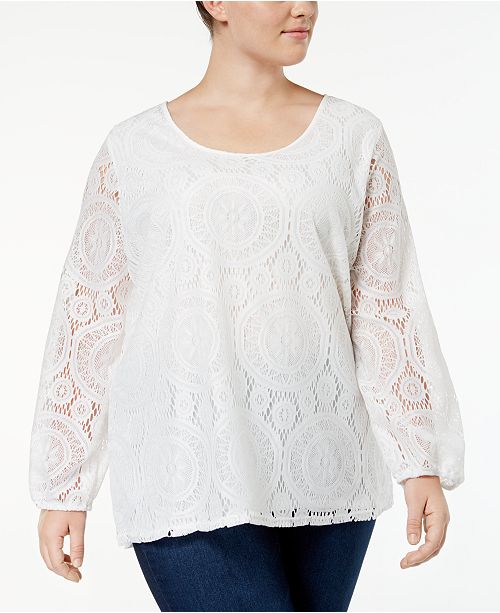 ING Trendy Plus Size Lace Top Tops Plus Sizes Macy's