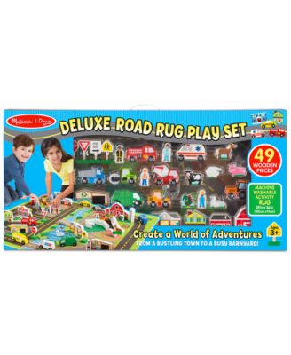 melissa & doug deluxe activity road rug play set