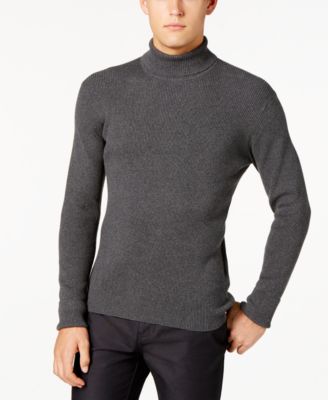 Ryan Seacrest Distinction - Men's Charcoal Gray Turtleneck Sweater