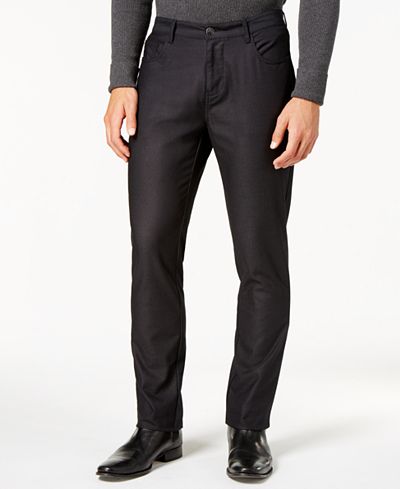 Ryan Seacrest Distinction™ Men's Slim-Fit Black Dress Pants, Created ...