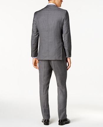 Calvin Klein Grey Sharkskin Slim-fit Suit in Gray for Men