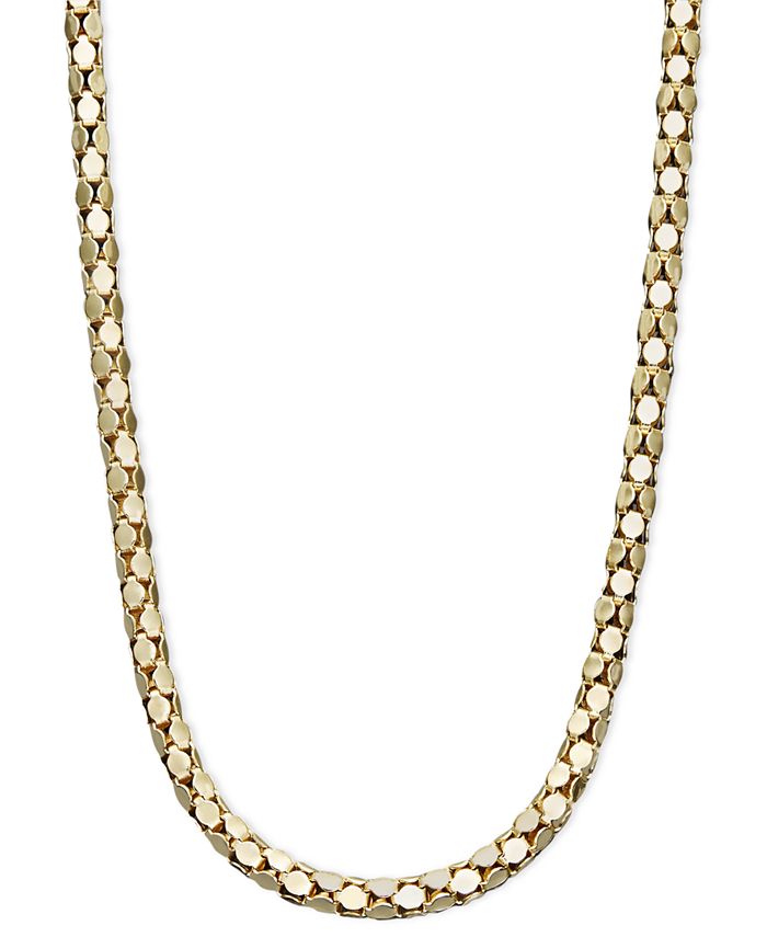 Italian Gold - 14k Gold Necklace, 16" Diamond Cut Popcorn Chain