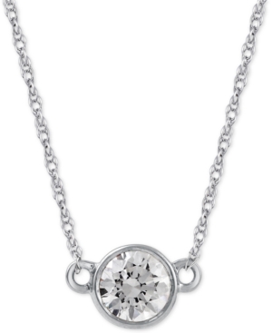 image of Diamond Solitaire Pendant Necklace (1/3 ct. t.w.) in 14k White Gold