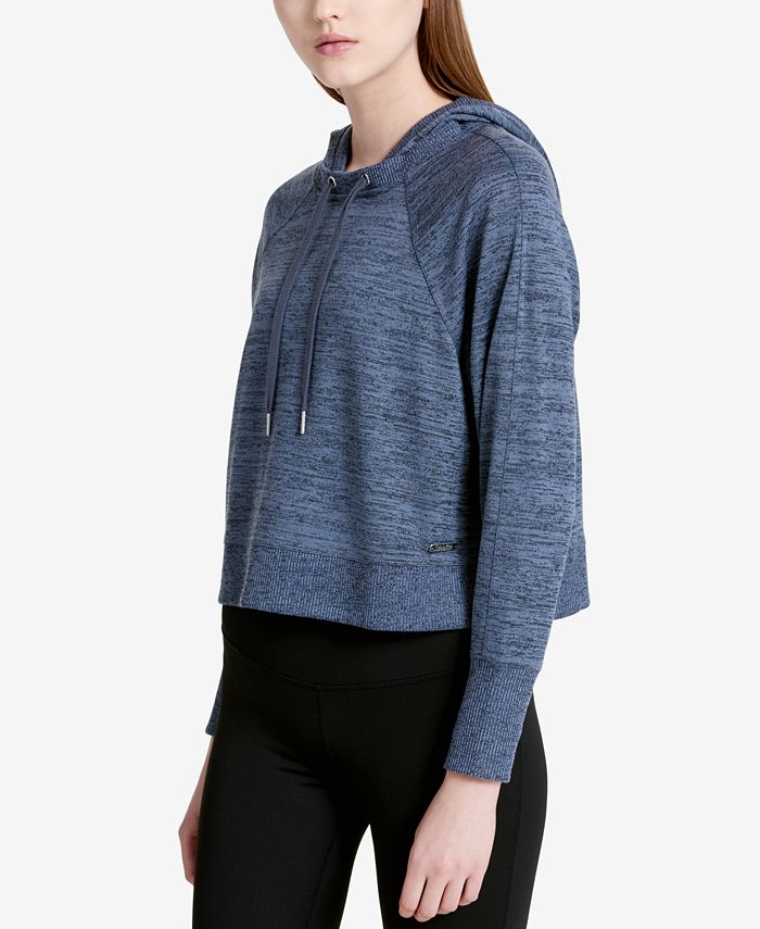 stroom Glimlach Misverstand Calvin Klein Marled Hooded Cropped Sweater & Reviews - Tops - Women - Macy's