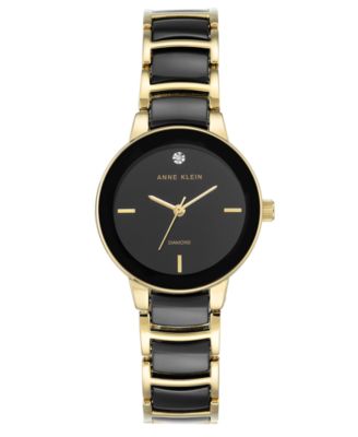 Women\'s Black Ceramic Bracelet Watch with Diamond Accent, by Anne Klein Anne Klein Watch, Women main image 3