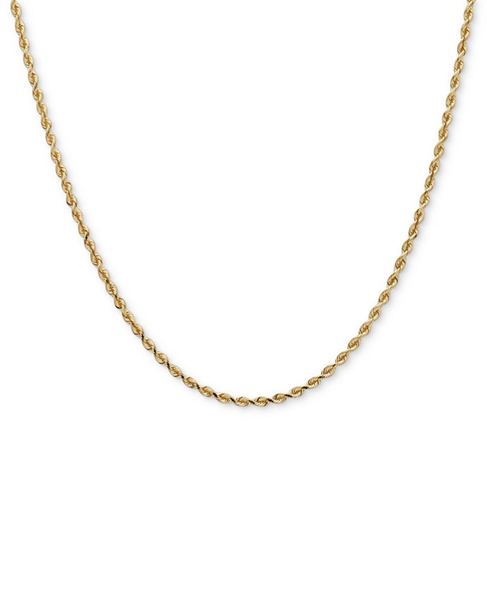 Italian Gold - 14k Gold Necklace, 30" Diamond Cut Chain