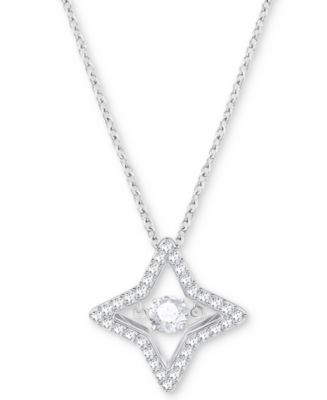 Swarovski Silver-Tone Crystal Star Pendant Necklace - Macy's