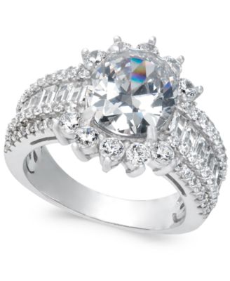 Macy's - Cubic Zirconia Cluster Ring in Sterling Silver