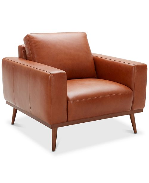 Furniture Marsilla 39&quot; Leather Armchair, Created for Macy&#39;s - Furniture - Macy&#39;s