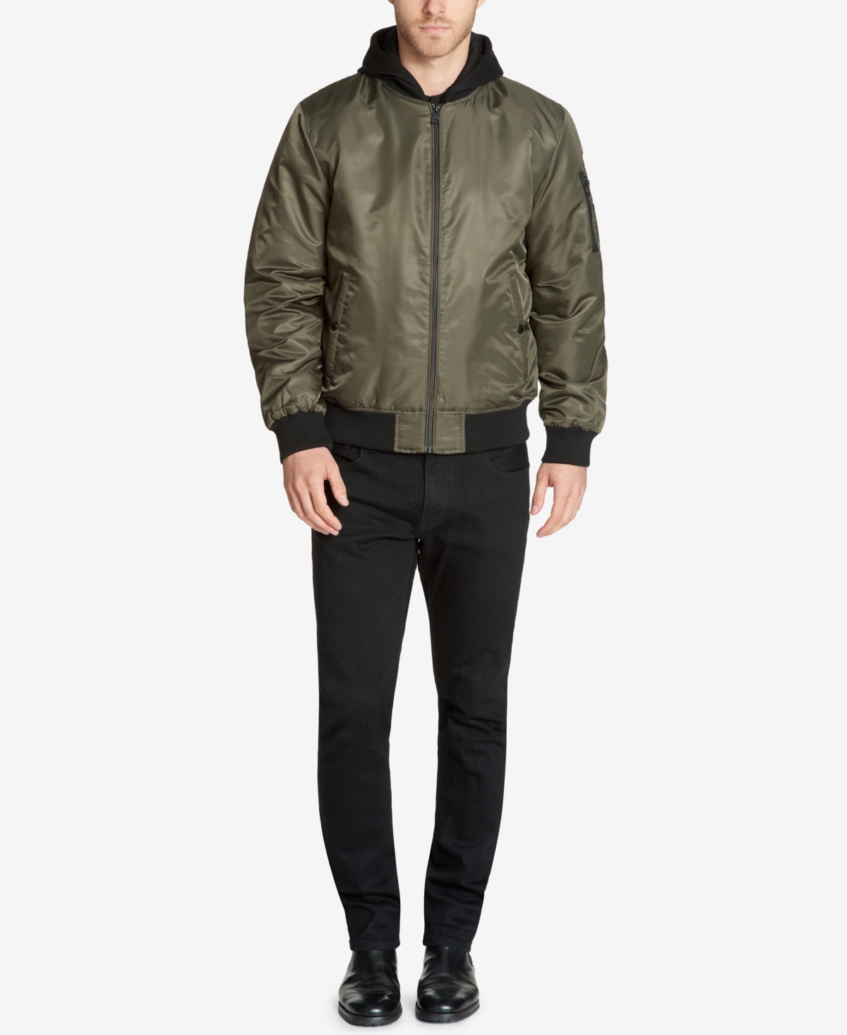Guess bomber jacket with hood cheap