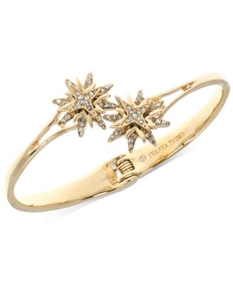 Ivanka Trump - Gold-Tone Pav&eacute; Starburst Hinged Cuff Bracelet