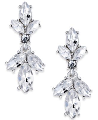 Charter Club - Silver-Tone Crystal Drop Earrings