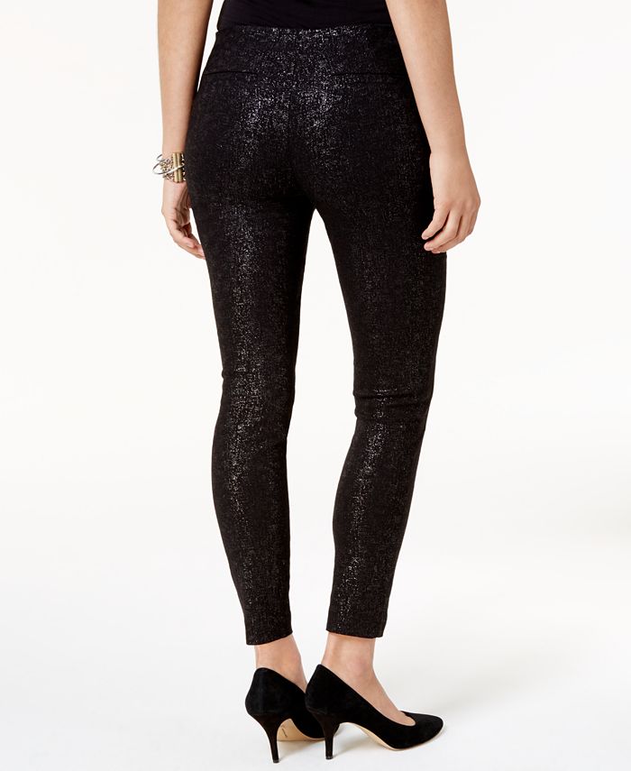 Alfani Petite Metallic-Print Skinny Pants, Created for Macy's - Macy's