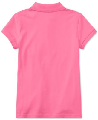 Girls 7-16 Stretch Cotton Mesh Polo Shirt