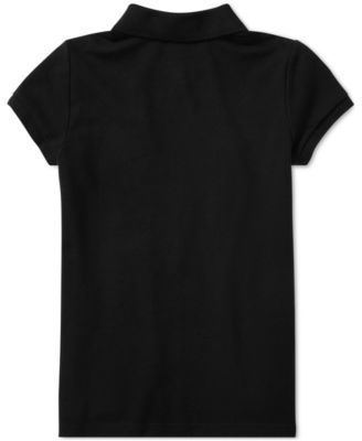 Girls' 7-16 Stretch Cotton Mesh Polo Shirt