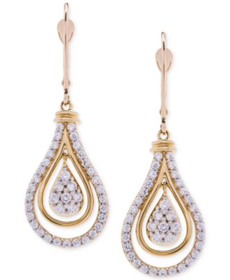 Wrapped in Love - Diamond Teardrop Orbital Drop Earrings (1 ct. t.w.) in 14k Gold