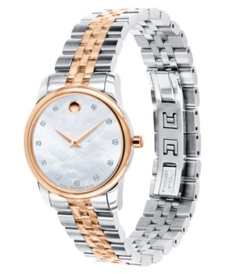 Movado Women's Swiss Museum Classic Diamond-Accent Two-Tone PVD ...