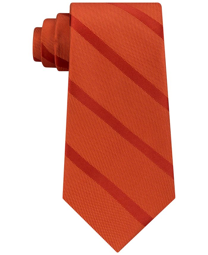 MSRP $69 Tommy Hilfiger Men's Bronx Stripe Silk Tie Yellow One Size 