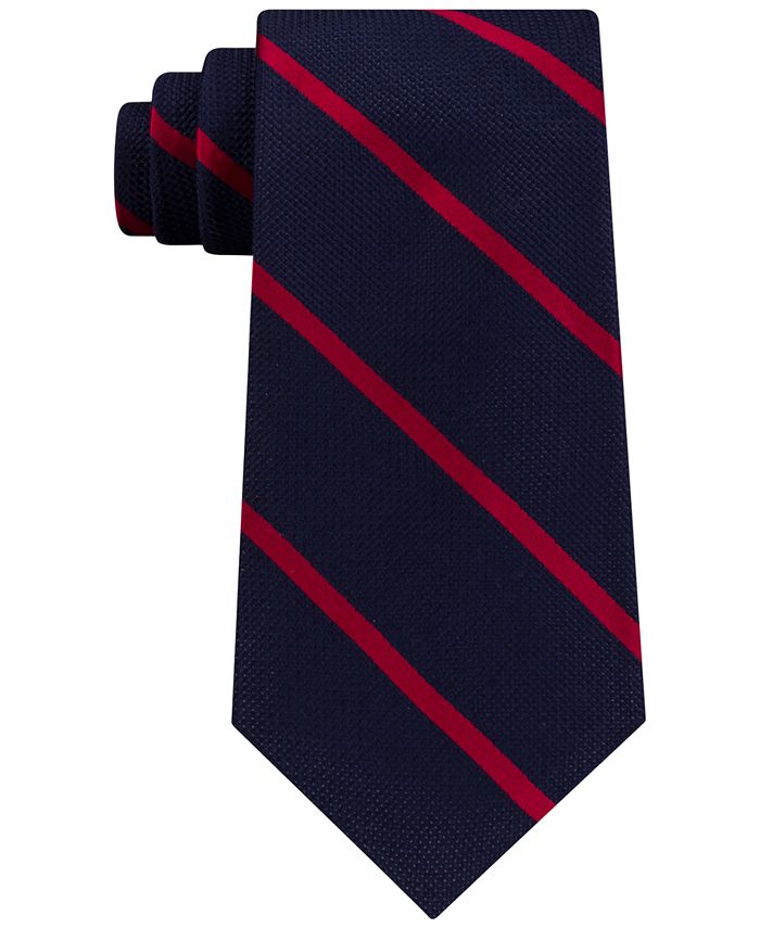 Tommy Hilfiger Men's Diagonally-Striped Silk Tie - Macy's