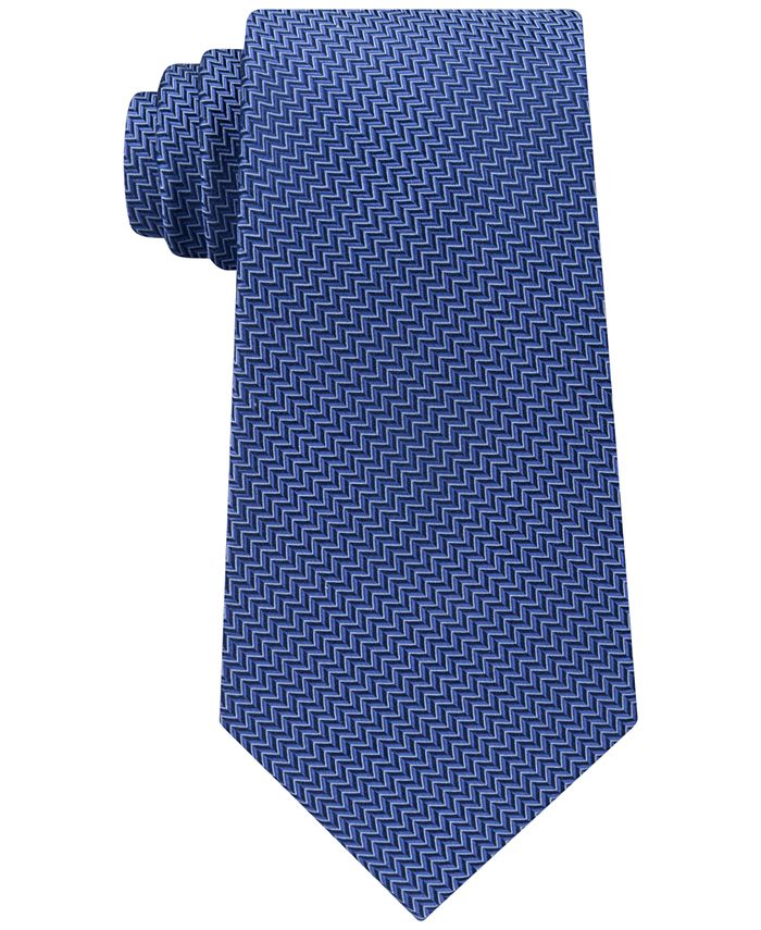 Michael Kors Men's Satin Chevron-Stripe Silk Tie - Macy's