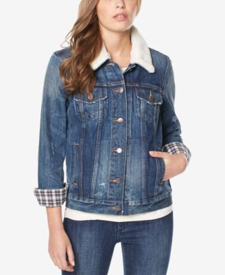 Buffalo David Bitton Nova Faux-Fur-Trim Denim Jacket Macy's