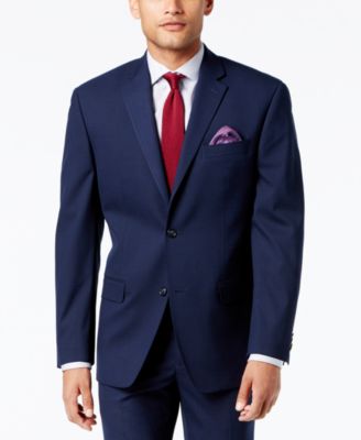 Sean John - Men's Classic-Fit Stretch High Blue Glen Plaid Suit Jacket