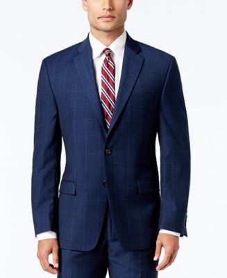 Lauren Ralph Lauren Men's Classic-Fit Ultraflex Navy Plaid Suit Jacket ...