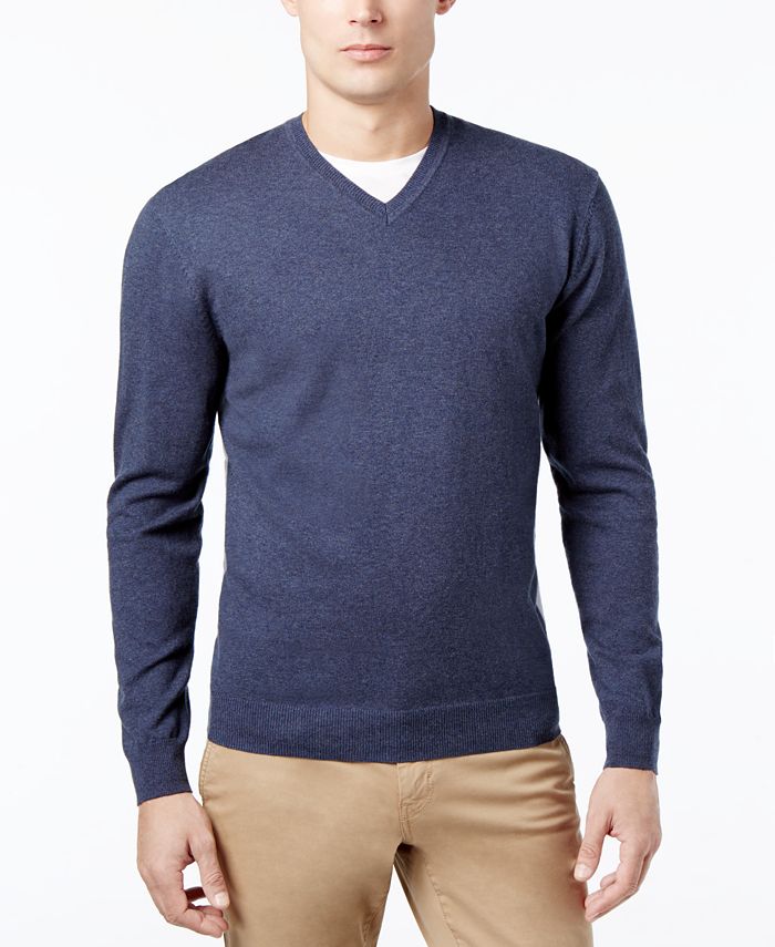Club Room Men's Knit V-Neck Sweater, Created for Macy's & Reviews ...