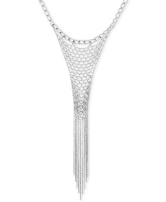 Lucky Brand - Silver-Tone Chain Link & Fringe Statement Necklace