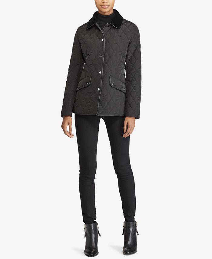 Lauren Ralph Lauren Velvet Quilted Jacket Macy's