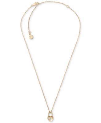 michael kors heart lock necklace