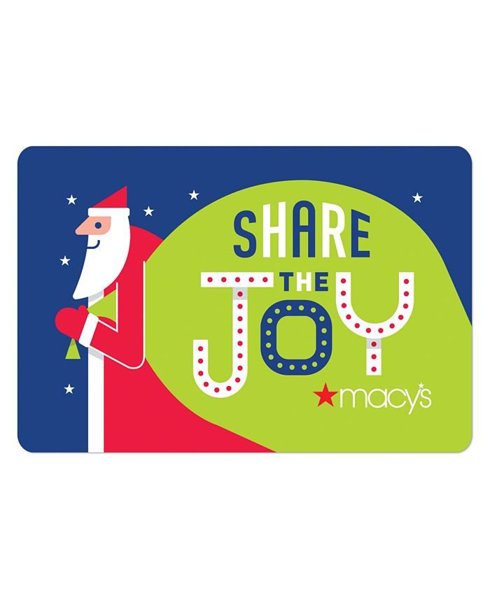 Macy's Share the Joy Gift Card with Letter Macy's