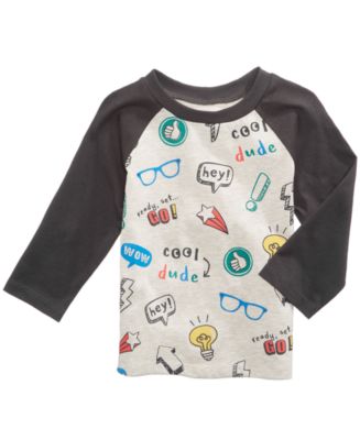 First Impressions Kids Baby Boys Construction Print Cotton T Shirt White Size 18 main image 1