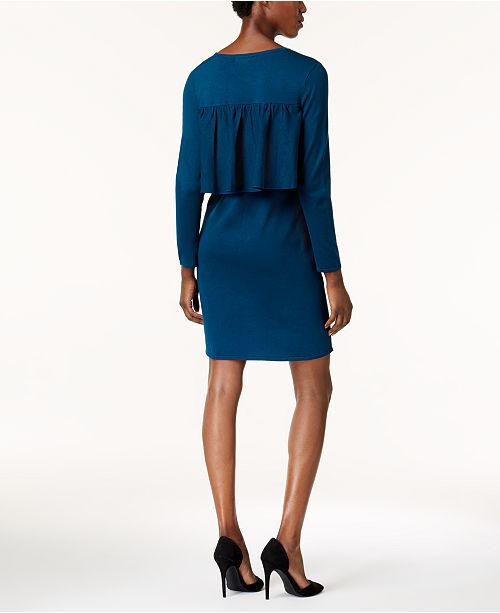Alfani RuffleTrim Sweater Dress, Created for Macy's Dresses Women