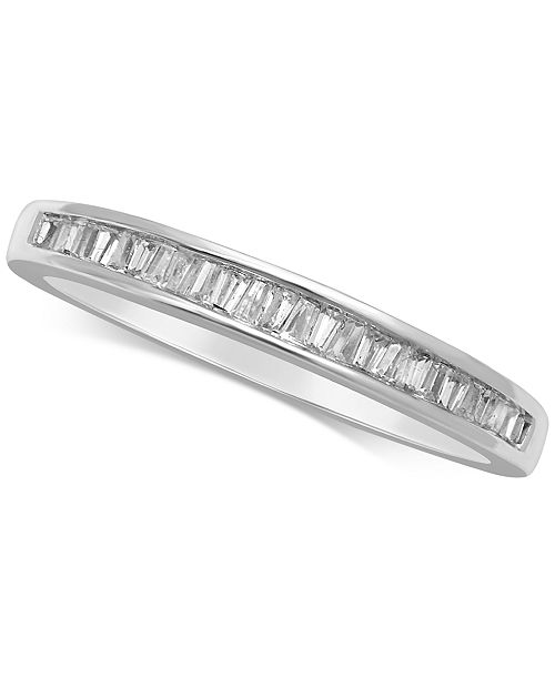 alfani Macy's Diamond Baguette Band (1/7 ct. t.w.) in 14k White Gold Gold or Rose Gold Jewelry & Watches