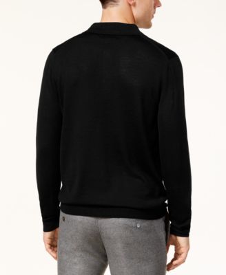 Men's Merino Wool Blend Polo Sweater, Created for Macy's 