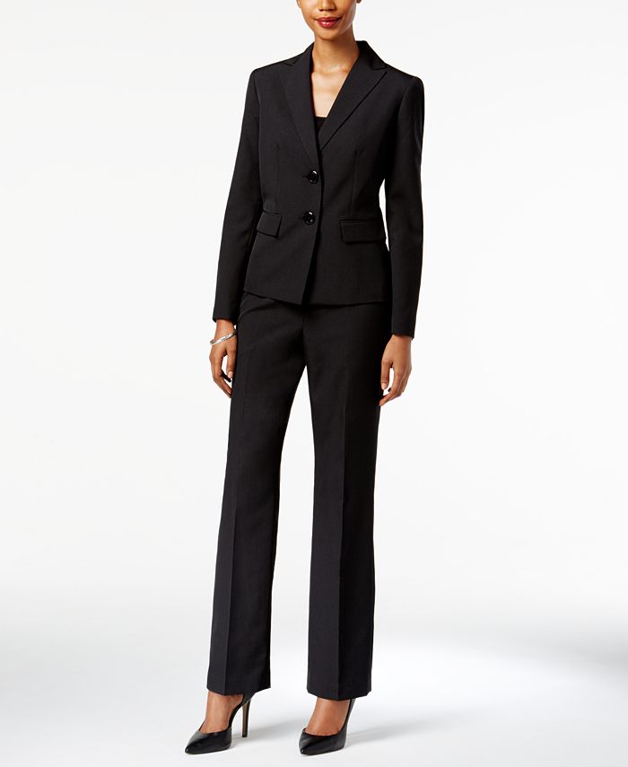 Le Suit Tonal-Pinstripe Pantsuit - Macy's