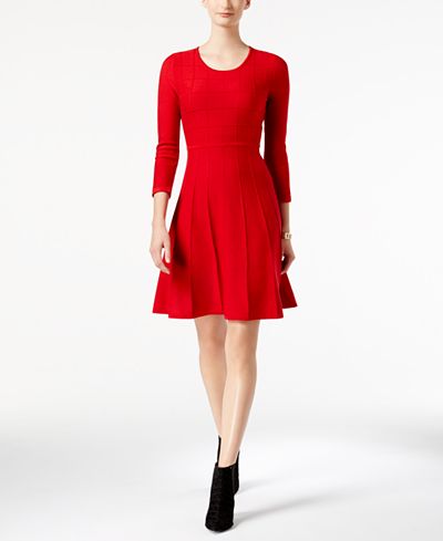 Jessica Howard Fit & Flare Sweater Dress - Dresses - Women - Macy's