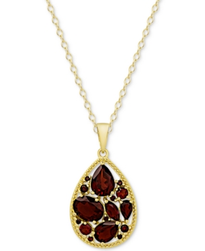 image of Cluster Teardrop Pendant Necklace (3-3/8 ct. t.w.) in Sterling Silver