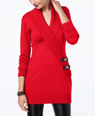 macy's red sweater women's