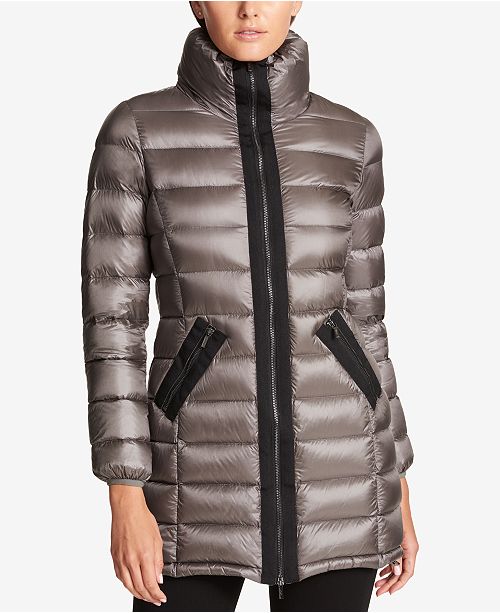 DKNY Stand-Collar Packable Down Puffer Coat - Coats - Women - Macy's