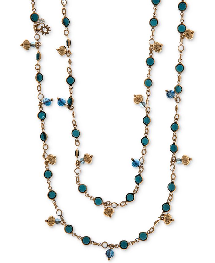 Marchesa GoldTone Colored Stone Long Strand Necklace Macy's