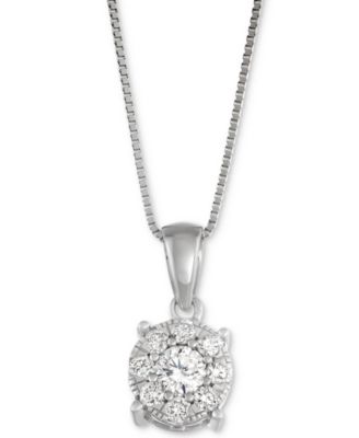 Macy's - Diamond Unity Pendant Necklace (1/3 ct. t.w.) in 14k Gold, White Gold or Rose Gold