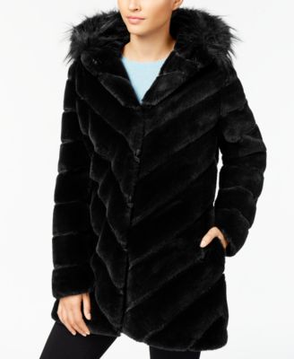 calvin klein petite faux fur coat