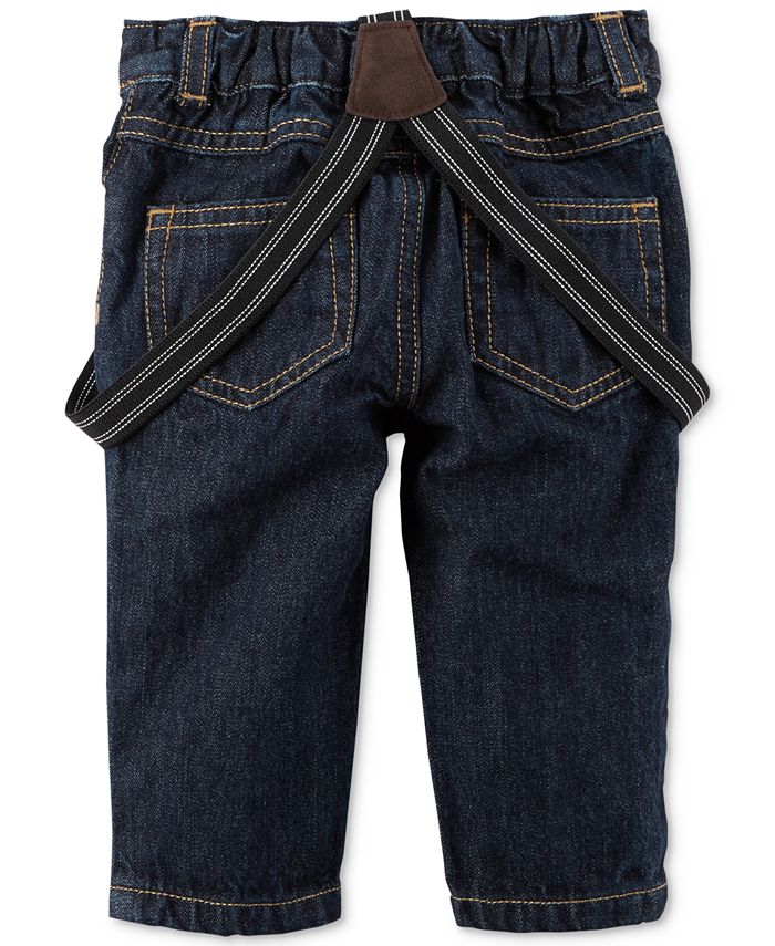 Carter's 3Pc. Plaid Bodysuit, Suspenders & Jeans Set, Baby Boys Macy's