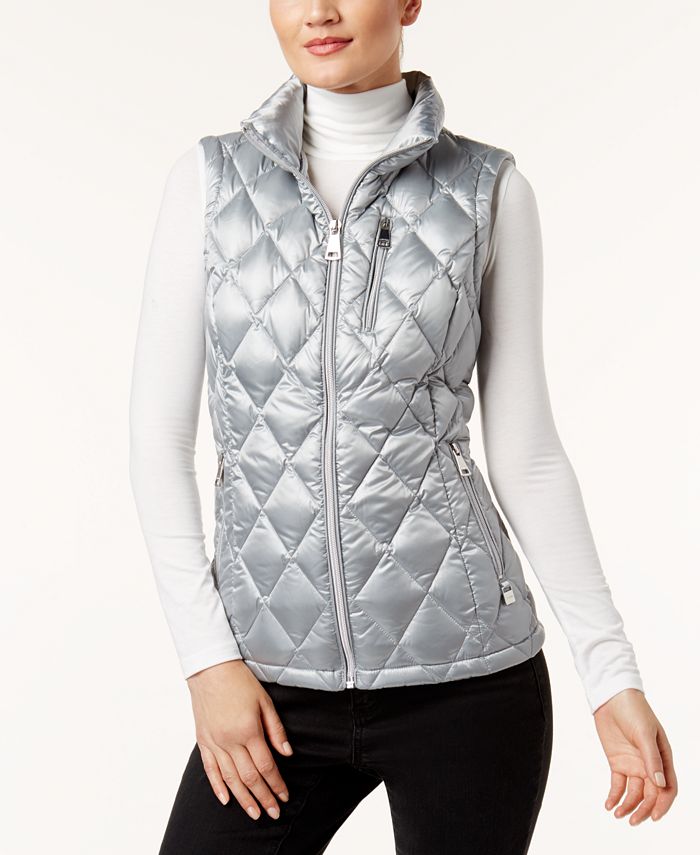 meer en meer Distributie Glimmend Calvin Klein Metallic Quilted Puffer Vest, Created for Macy's & Reviews -  Jackets & Blazers - Women - Macy's